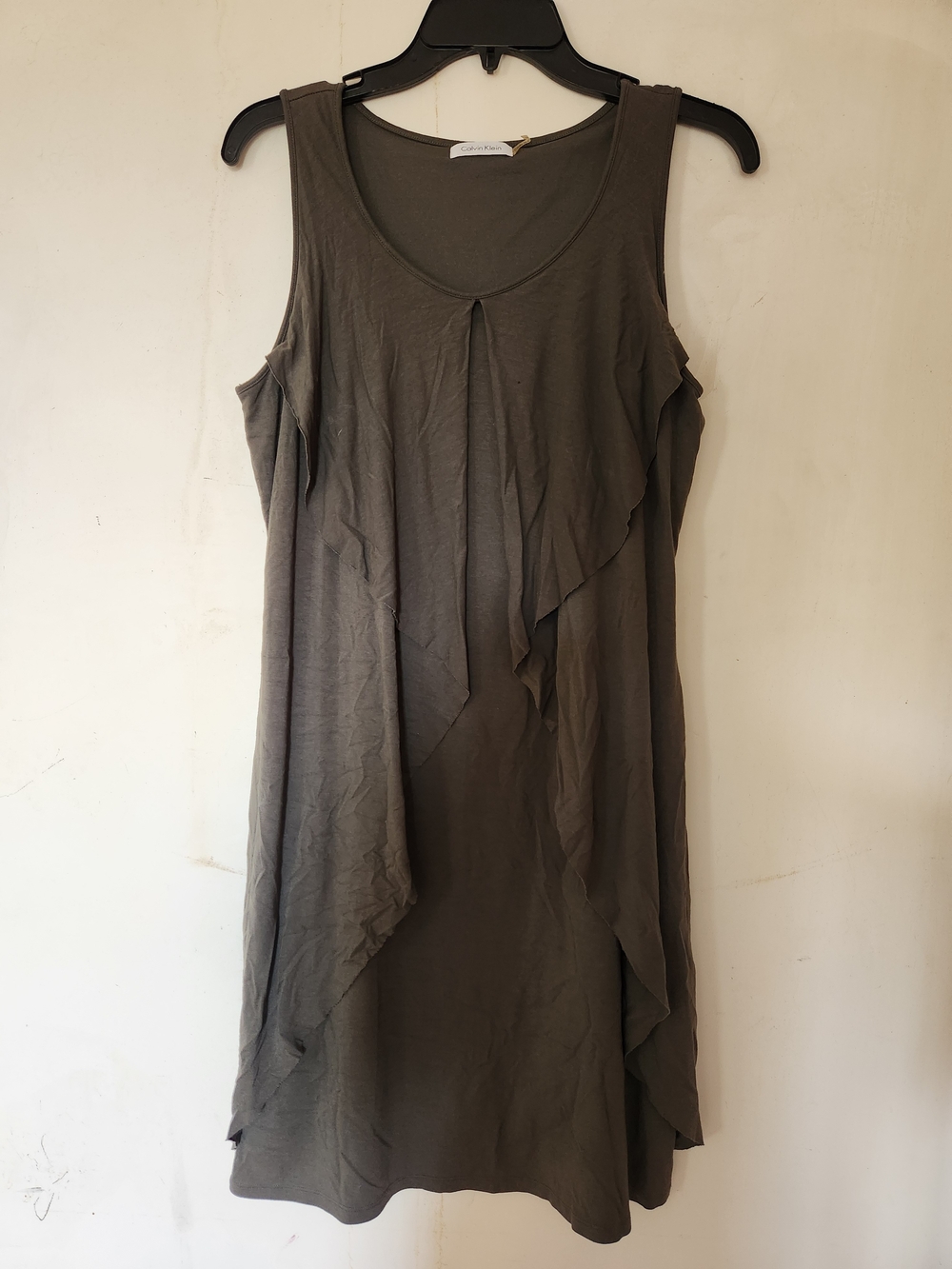 💕5/$25 Calvin Klein Olive Sleeveless Layered Tunic Dress